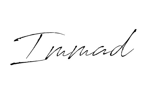 Use a signature maker to create a handwritten signature online. With this signature software, you can design (Antro_Vectra) your own signature for name Immad. Immad signature style 6 images and pictures png