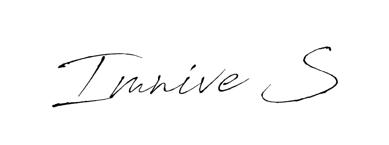 The best way (Antro_Vectra) to make a short signature is to pick only two or three words in your name. The name Imnive S include a total of six letters. For converting this name. Imnive S signature style 6 images and pictures png