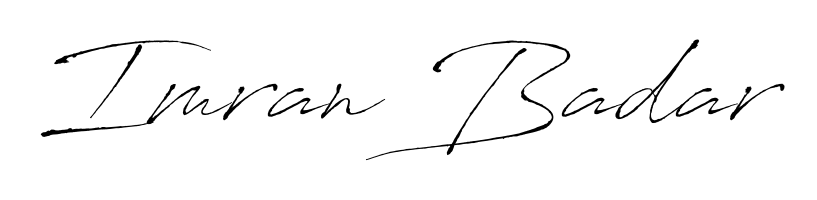 Personalize your online presence with Imran Badar signature rendered in elegant Antro_Vectra font. Great for website footers and blogs. Imran Badar signature style 6 images and pictures png