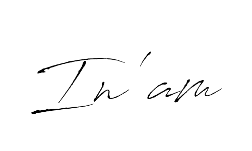 Use a signature maker to create a handwritten signature online. With this signature software, you can design (Antro_Vectra) your own signature for name In'am. In'am signature style 6 images and pictures png