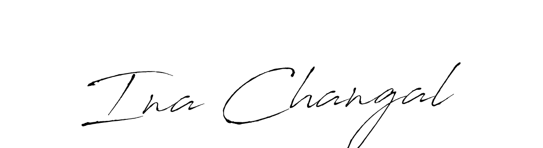 Ina Changal stylish signature style. Best Handwritten Sign (Antro_Vectra) for my name. Handwritten Signature Collection Ideas for my name Ina Changal. Ina Changal signature style 6 images and pictures png