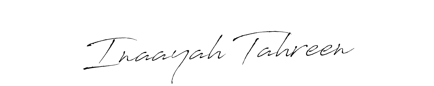 How to make Inaayah Tahreen name signature. Use Antro_Vectra style for creating short signs online. This is the latest handwritten sign. Inaayah Tahreen signature style 6 images and pictures png