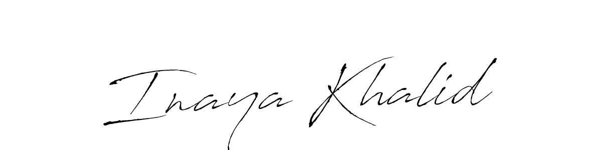 Design your own signature with our free online signature maker. With this signature software, you can create a handwritten (Antro_Vectra) signature for name Inaya Khalid. Inaya Khalid signature style 6 images and pictures png