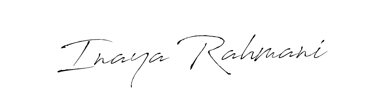 How to make Inaya Rahmani signature? Antro_Vectra is a professional autograph style. Create handwritten signature for Inaya Rahmani name. Inaya Rahmani signature style 6 images and pictures png