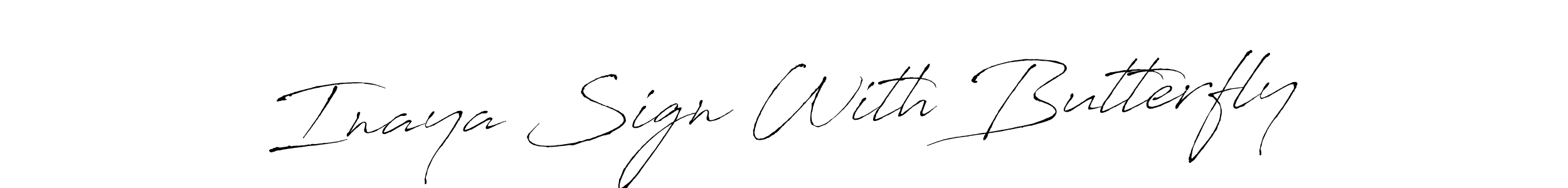 The best way (Antro_Vectra) to make a short signature is to pick only two or three words in your name. The name Inaya Sign With Butterfly include a total of six letters. For converting this name. Inaya Sign With Butterfly signature style 6 images and pictures png