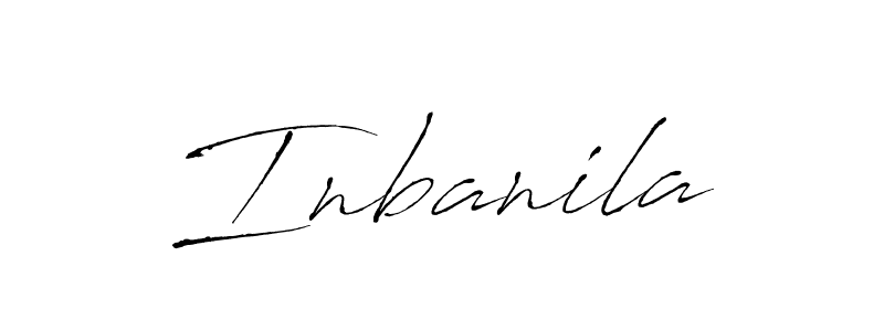 Use a signature maker to create a handwritten signature online. With this signature software, you can design (Antro_Vectra) your own signature for name Inbanila. Inbanila signature style 6 images and pictures png