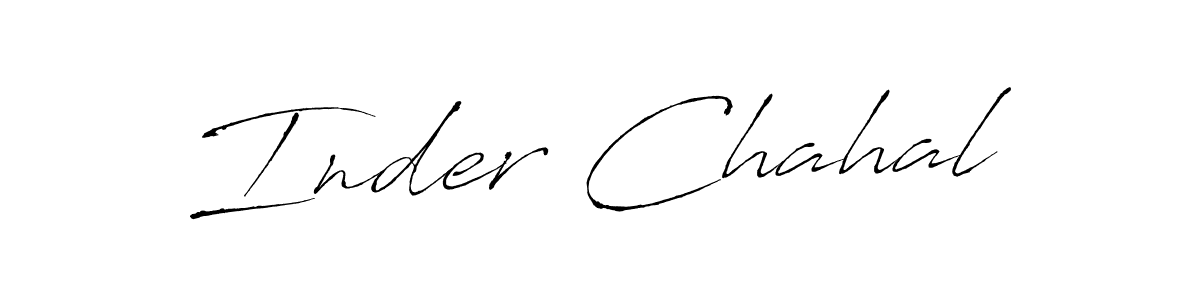 How to make Inder Chahal name signature. Use Antro_Vectra style for creating short signs online. This is the latest handwritten sign. Inder Chahal signature style 6 images and pictures png