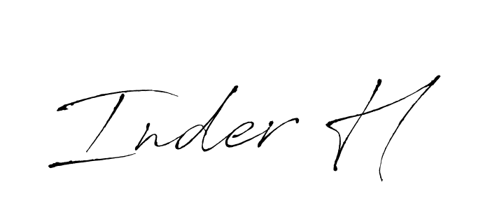 You should practise on your own different ways (Antro_Vectra) to write your name (Inder H) in signature. don't let someone else do it for you. Inder H signature style 6 images and pictures png