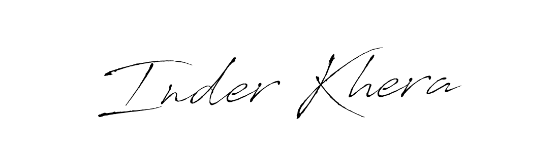 Design your own signature with our free online signature maker. With this signature software, you can create a handwritten (Antro_Vectra) signature for name Inder Khera. Inder Khera signature style 6 images and pictures png
