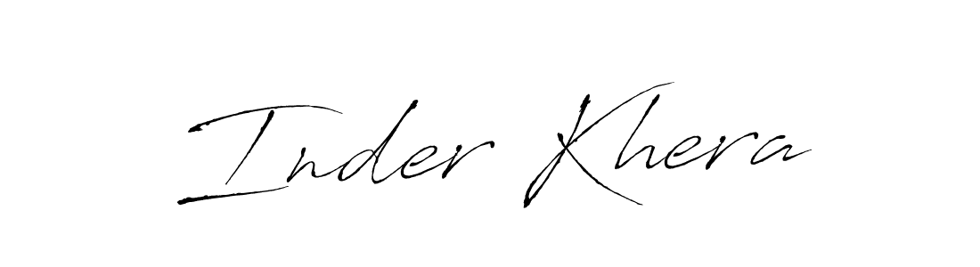 Design your own signature with our free online signature maker. With this signature software, you can create a handwritten (Antro_Vectra) signature for name Inder Khera. Inder Khera signature style 6 images and pictures png