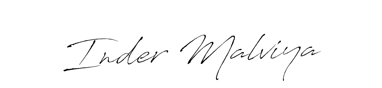 Make a beautiful signature design for name Inder Malviya. With this signature (Antro_Vectra) style, you can create a handwritten signature for free. Inder Malviya signature style 6 images and pictures png
