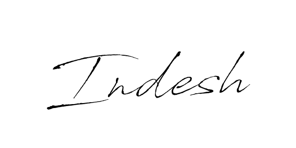 Use a signature maker to create a handwritten signature online. With this signature software, you can design (Antro_Vectra) your own signature for name Indesh. Indesh signature style 6 images and pictures png