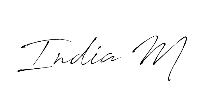 You should practise on your own different ways (Antro_Vectra) to write your name (India M) in signature. don't let someone else do it for you. India M signature style 6 images and pictures png