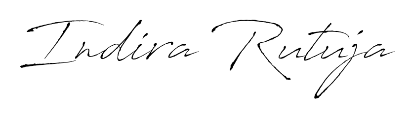 Personalize your online presence with Indira Rutuja signature rendered in elegant Antro_Vectra font. Great for website footers and blogs. Indira Rutuja signature style 6 images and pictures png