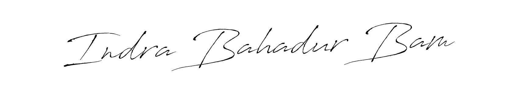 How to make Indra Bahadur Bam name signature. Use Antro_Vectra style for creating short signs online. This is the latest handwritten sign. Indra Bahadur Bam signature style 6 images and pictures png