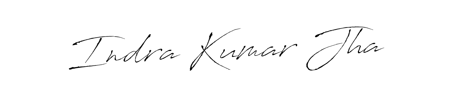 Create a beautiful signature design for name Indra Kumar Jha. With this signature (Antro_Vectra) fonts, you can make a handwritten signature for free. Indra Kumar Jha signature style 6 images and pictures png