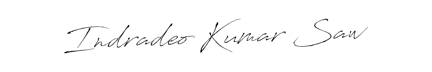 Create a beautiful signature design for name Indradeo Kumar Saw. With this signature (Antro_Vectra) fonts, you can make a handwritten signature for free. Indradeo Kumar Saw signature style 6 images and pictures png