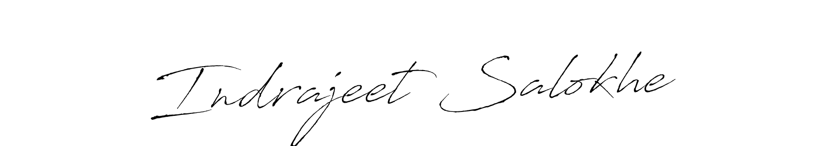 Make a beautiful signature design for name Indrajeet Salokhe. With this signature (Antro_Vectra) style, you can create a handwritten signature for free. Indrajeet Salokhe signature style 6 images and pictures png
