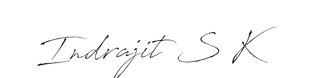 Make a beautiful signature design for name Indrajit S K. With this signature (Antro_Vectra) style, you can create a handwritten signature for free. Indrajit S K signature style 6 images and pictures png