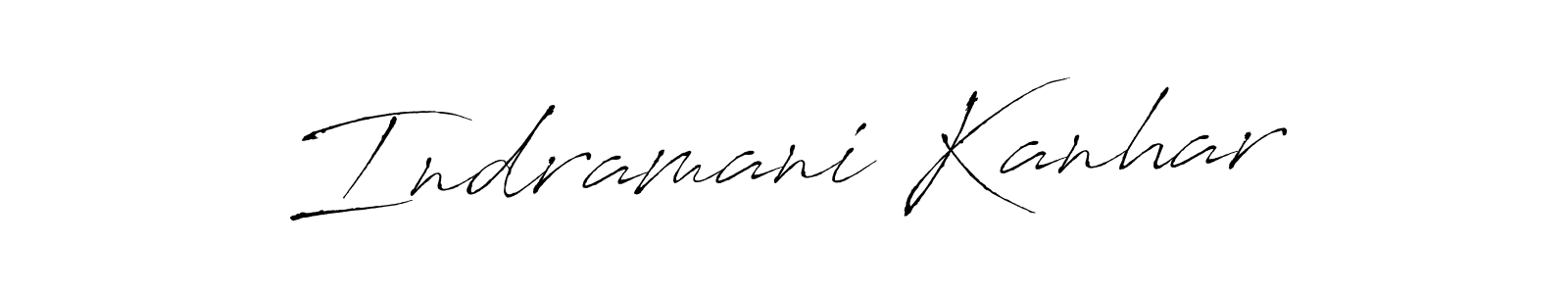 How to make Indramani Kanhar name signature. Use Antro_Vectra style for creating short signs online. This is the latest handwritten sign. Indramani Kanhar signature style 6 images and pictures png