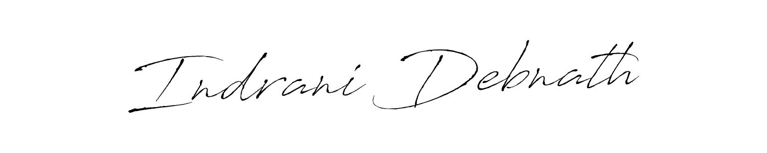 How to make Indrani Debnath name signature. Use Antro_Vectra style for creating short signs online. This is the latest handwritten sign. Indrani Debnath signature style 6 images and pictures png