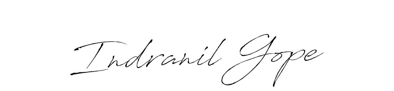 Design your own signature with our free online signature maker. With this signature software, you can create a handwritten (Antro_Vectra) signature for name Indranil Gope. Indranil Gope signature style 6 images and pictures png