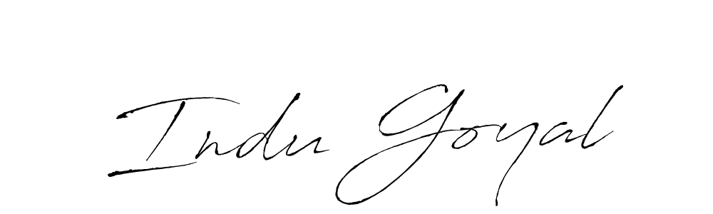 Design your own signature with our free online signature maker. With this signature software, you can create a handwritten (Antro_Vectra) signature for name Indu Goyal. Indu Goyal signature style 6 images and pictures png