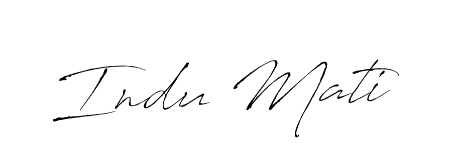 How to make Indu Mati name signature. Use Antro_Vectra style for creating short signs online. This is the latest handwritten sign. Indu Mati signature style 6 images and pictures png