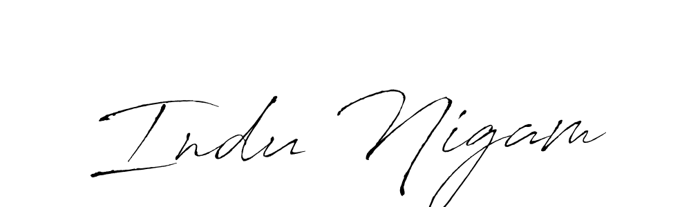 if you are searching for the best signature style for your name Indu Nigam. so please give up your signature search. here we have designed multiple signature styles  using Antro_Vectra. Indu Nigam signature style 6 images and pictures png