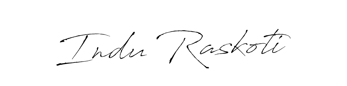 Indu Raskoti stylish signature style. Best Handwritten Sign (Antro_Vectra) for my name. Handwritten Signature Collection Ideas for my name Indu Raskoti. Indu Raskoti signature style 6 images and pictures png