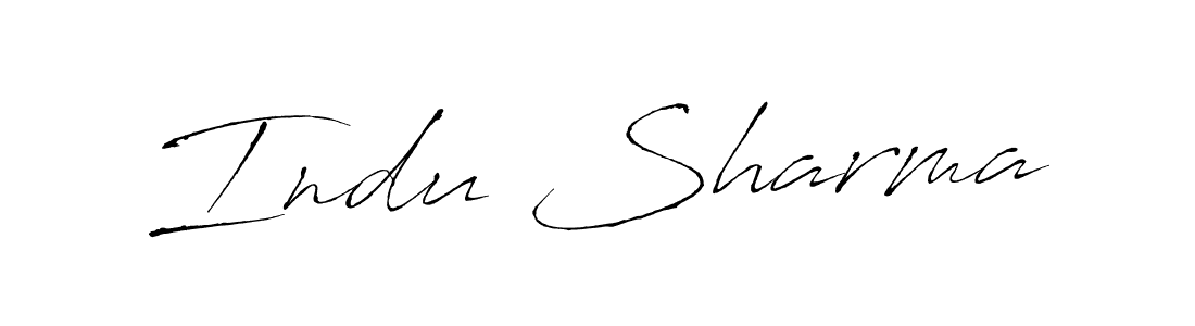 Create a beautiful signature design for name Indu Sharma. With this signature (Antro_Vectra) fonts, you can make a handwritten signature for free. Indu Sharma signature style 6 images and pictures png