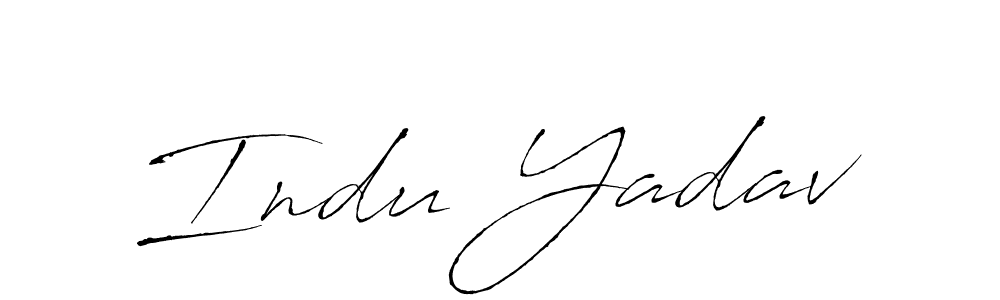 Design your own signature with our free online signature maker. With this signature software, you can create a handwritten (Antro_Vectra) signature for name Indu Yadav. Indu Yadav signature style 6 images and pictures png