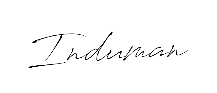 Design your own signature with our free online signature maker. With this signature software, you can create a handwritten (Antro_Vectra) signature for name Induman. Induman signature style 6 images and pictures png