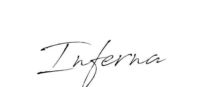 Use a signature maker to create a handwritten signature online. With this signature software, you can design (Antro_Vectra) your own signature for name Inferna. Inferna signature style 6 images and pictures png