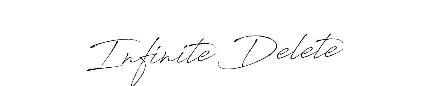 Create a beautiful signature design for name Infinite Delete. With this signature (Antro_Vectra) fonts, you can make a handwritten signature for free. Infinite Delete signature style 6 images and pictures png