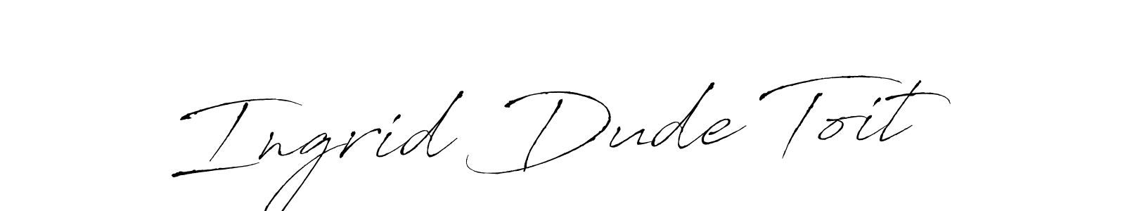 You should practise on your own different ways (Antro_Vectra) to write your name (Ingrid Dude Toit) in signature. don't let someone else do it for you. Ingrid Dude Toit signature style 6 images and pictures png