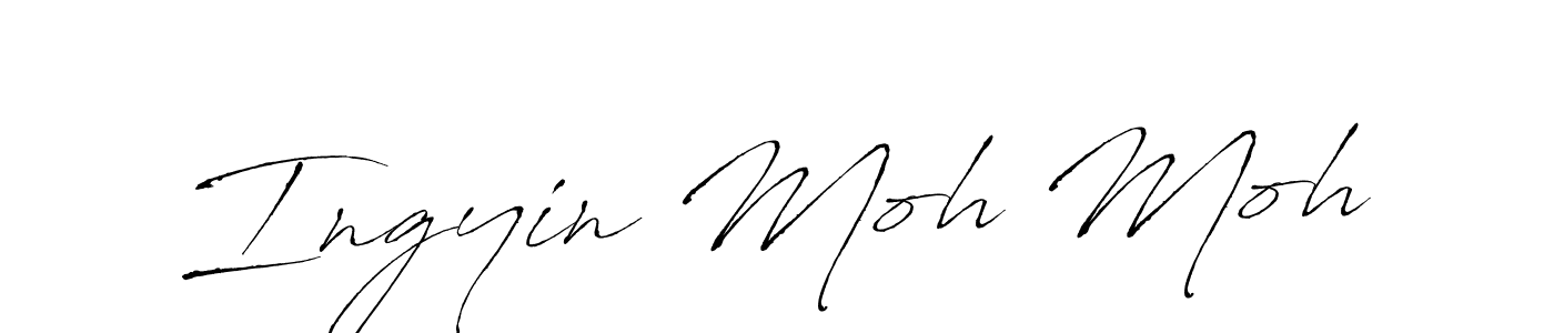 How to make Ingyin Moh Moh name signature. Use Antro_Vectra style for creating short signs online. This is the latest handwritten sign. Ingyin Moh Moh signature style 6 images and pictures png