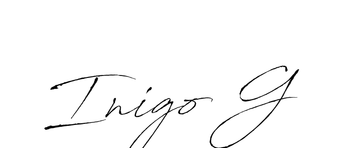 How to make Inigo G name signature. Use Antro_Vectra style for creating short signs online. This is the latest handwritten sign. Inigo G signature style 6 images and pictures png