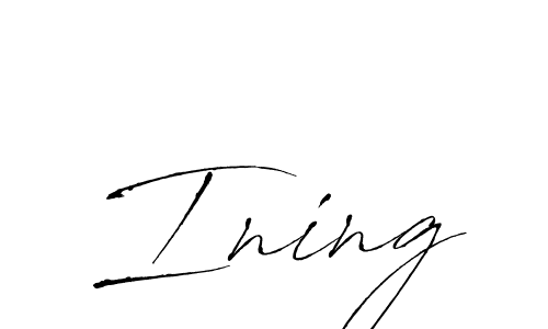 The best way (Antro_Vectra) to make a short signature is to pick only two or three words in your name. The name Ining include a total of six letters. For converting this name. Ining signature style 6 images and pictures png