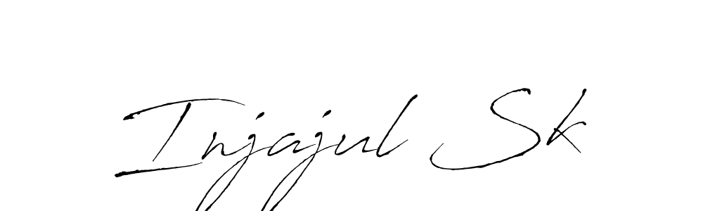 How to make Injajul Sk name signature. Use Antro_Vectra style for creating short signs online. This is the latest handwritten sign. Injajul Sk signature style 6 images and pictures png