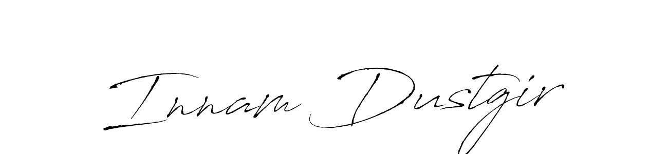 How to make Innam Dustgir name signature. Use Antro_Vectra style for creating short signs online. This is the latest handwritten sign. Innam Dustgir signature style 6 images and pictures png