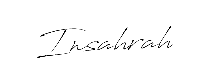 Insahrah stylish signature style. Best Handwritten Sign (Antro_Vectra) for my name. Handwritten Signature Collection Ideas for my name Insahrah. Insahrah signature style 6 images and pictures png