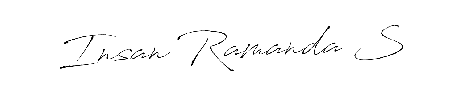 The best way (Antro_Vectra) to make a short signature is to pick only two or three words in your name. The name Insan Ramanda S include a total of six letters. For converting this name. Insan Ramanda S signature style 6 images and pictures png