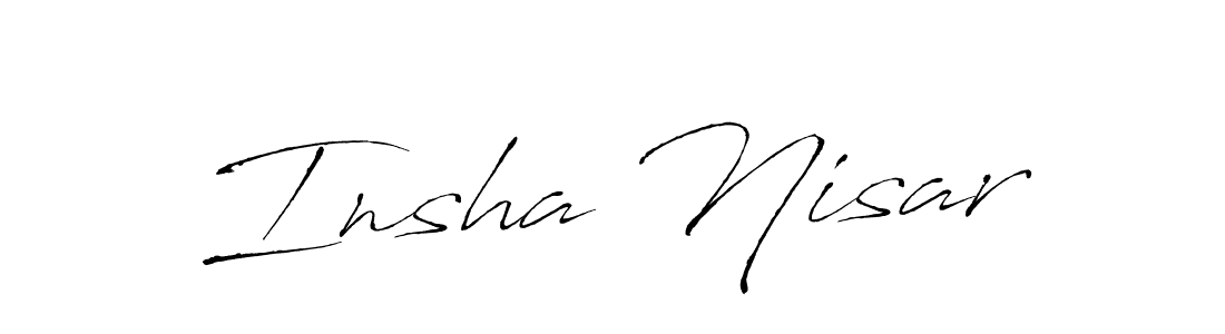 How to make Insha Nisar name signature. Use Antro_Vectra style for creating short signs online. This is the latest handwritten sign. Insha Nisar signature style 6 images and pictures png