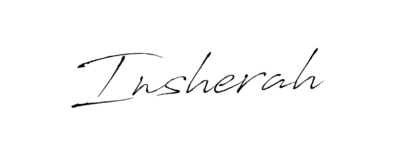 Use a signature maker to create a handwritten signature online. With this signature software, you can design (Antro_Vectra) your own signature for name Insherah. Insherah signature style 6 images and pictures png