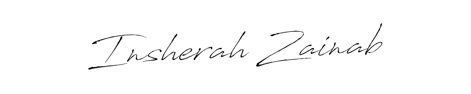 This is the best signature style for the Insherah Zainab name. Also you like these signature font (Antro_Vectra). Mix name signature. Insherah Zainab signature style 6 images and pictures png