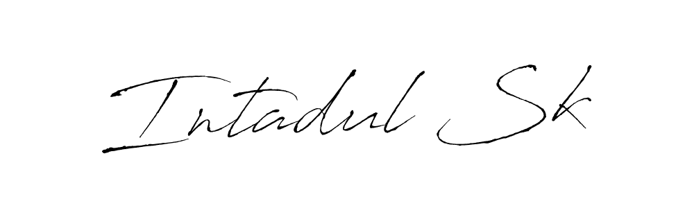 How to make Intadul Sk name signature. Use Antro_Vectra style for creating short signs online. This is the latest handwritten sign. Intadul Sk signature style 6 images and pictures png