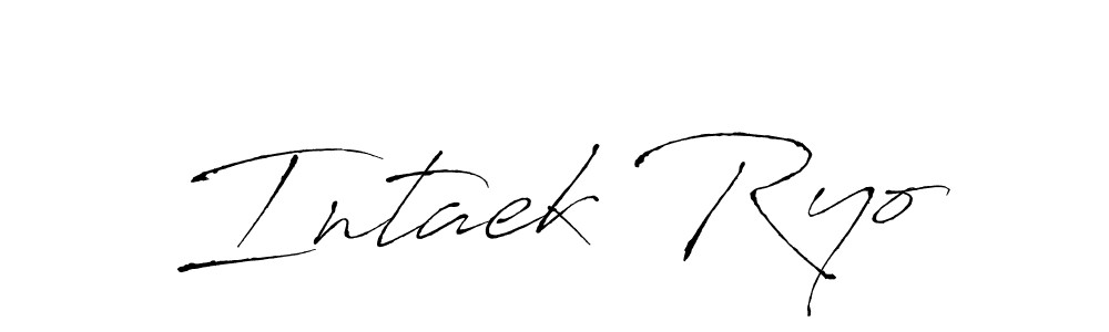 Make a beautiful signature design for name Intaek Ryo. With this signature (Antro_Vectra) style, you can create a handwritten signature for free. Intaek Ryo signature style 6 images and pictures png
