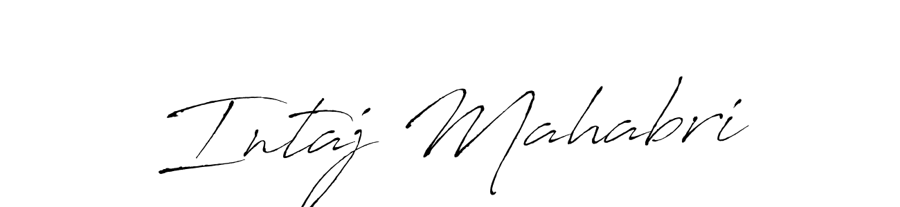 How to make Intaj Mahabri name signature. Use Antro_Vectra style for creating short signs online. This is the latest handwritten sign. Intaj Mahabri signature style 6 images and pictures png