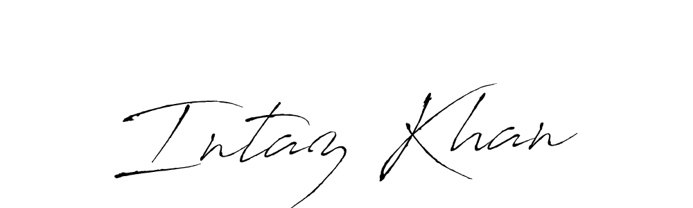 How to make Intaz Khan name signature. Use Antro_Vectra style for creating short signs online. This is the latest handwritten sign. Intaz Khan signature style 6 images and pictures png